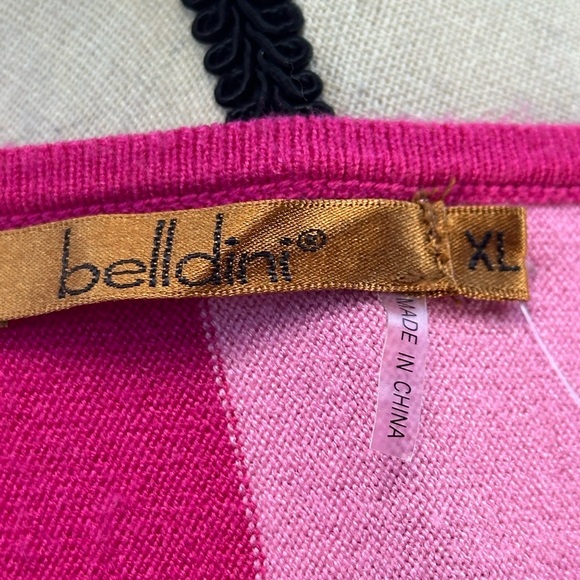 Belldini 3/4 Sleeve Crew Neck 2 Toned Color Block Lightweight Sweater - Pink -XL - Picture 5 of 9